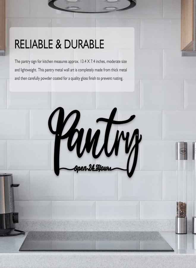 BiaGift Metal Pantry Sign For Kitchen, Pantry Wall Decor, Rustic Farmhouse Kitchen Decorations Wall, 13.4 X 7.4 inches, Black - Image 3